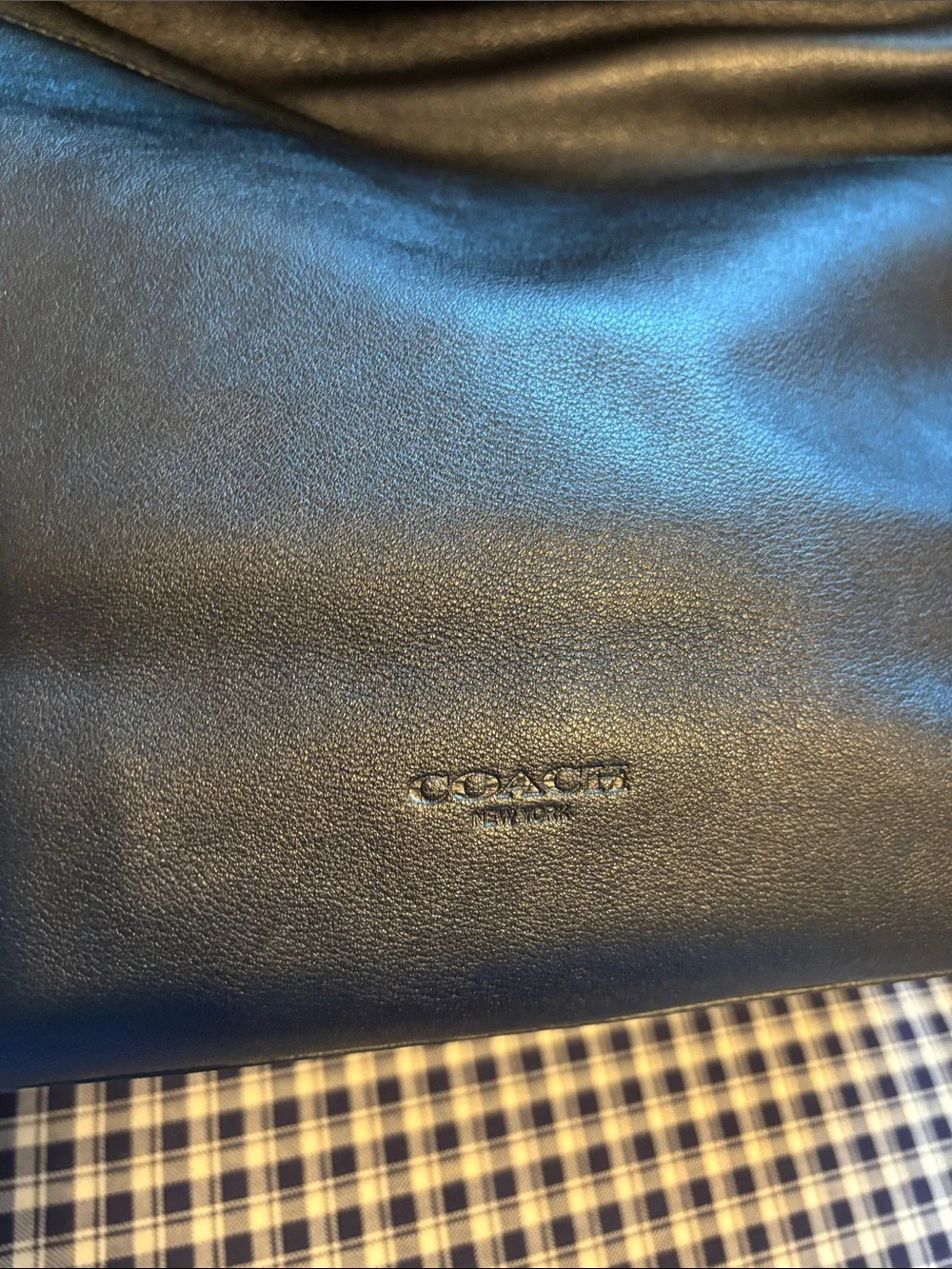 Coach legacy Black Leather turnlock Tote Bag with Tassel